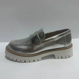 Steve Madden Womens Lorette Loafer Silver Size 7.5 M